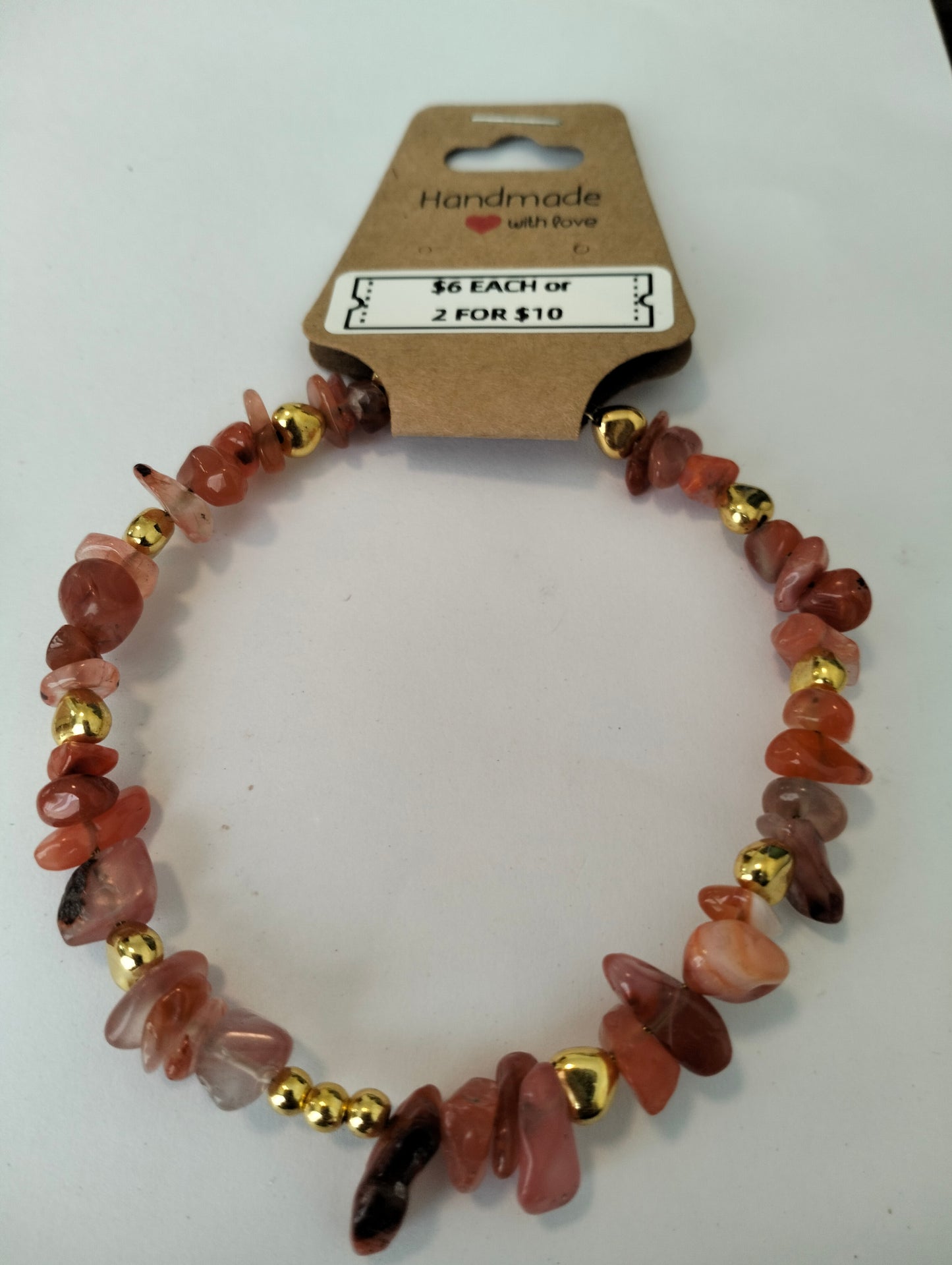 Natural Stone and Gold Bracelets